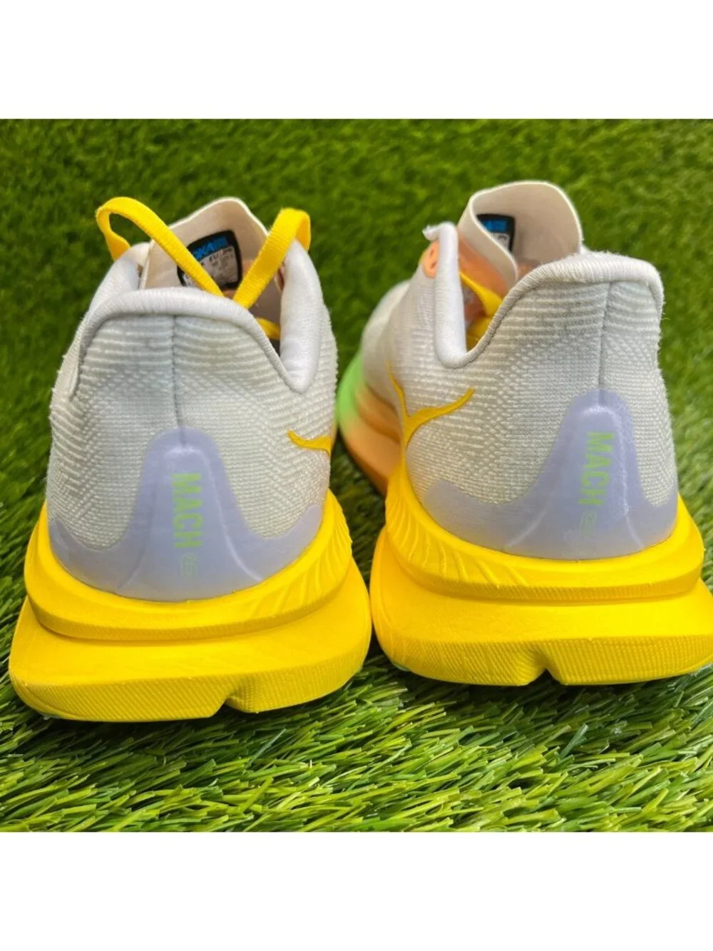 Hoka One One Mach 6 Womens Size 6.5 Gray Yellow Athletic Running Shoes Sneakers_7
